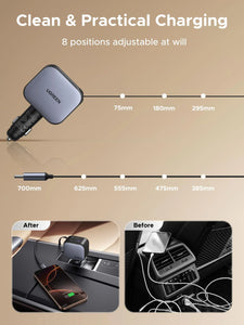 UGREEN Nexode Car Charger 145W with Retractable USB-C Cable