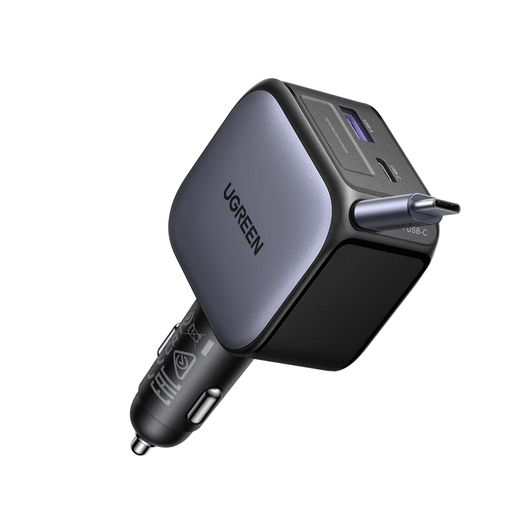 UGREEN Nexode Car Charger 90W with Retractable USB-C Cable