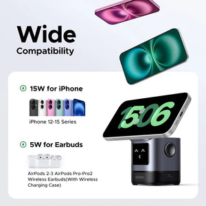 UGREEN Uno 2-in-1 Magnetic Wireless Charging Station 15W