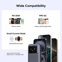 Load image into Gallery viewer, UGREEN Uno Robotic Power Bank 10000mAh 30W with Built-In USB-C Cable - Gray
