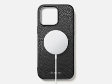 Load image into Gallery viewer, GRAMS28 121 MagSafe Pebbled Leather Case | iPhone 16 Pro - Black
