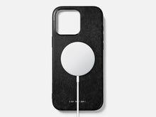Load image into Gallery viewer, GRAMS28 121 MagSafe Snowflake Leather Case | iPhone 16 Pro - Black
