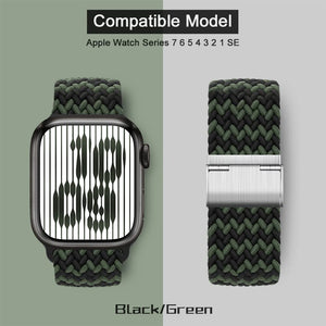 Mons Apple Watch Strap Polyester (38/40/41mm)-  Black/Green