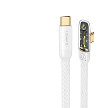 Load image into Gallery viewer, Usams  Type-C To Type-C PD100W Right-angle Transparent Cable/US-SJ587 - White  (2M)
