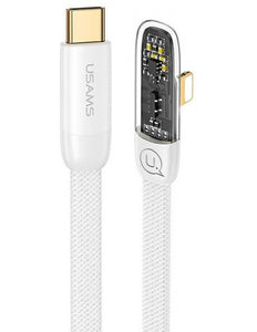 USAMS CABLE USB-C - LIGHTNING PD 20W ICEFLAKE SERIES (2M )- WHITE