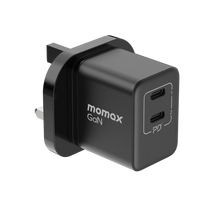 Load image into Gallery viewer, Momax 2-Port Gan Mini Charger (35watts)-Black
