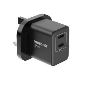Momax 2-Port Gan Mini Charger (35watts)-Black