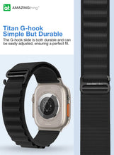 Load image into Gallery viewer, Amazingthing TITAN SPORT Metal Loop Band for  Apple Watch  41/40/38mm-Black
