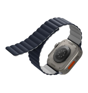 UNIQ Revix Reversible Apple Watch Strap (49/45/44/42mm )-Storm Blue/ Grey
