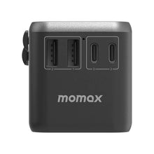 Load image into Gallery viewer, Momax 1-World GAN 5 Ports + AC Travel Adapter 65W- Black
