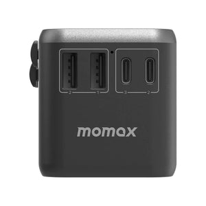 Momax 1-World GAN 5 Ports + AC Travel Adapter 65W- Black