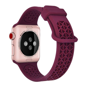 More.Plus Apple Watch Silicone Sports Strap(42/44 MM)-BURGANDY
