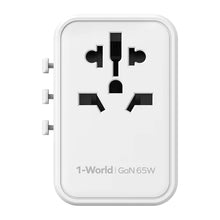 Load image into Gallery viewer, Momax 1-World GAN 5 Ports + AC Travel Adapter 65W-  White
