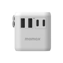 Load image into Gallery viewer, Momax 1-World GAN 5 Ports + AC Travel Adapter 65W-  White
