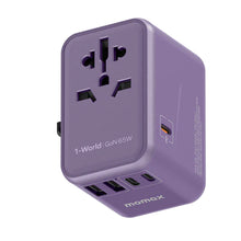 Load image into Gallery viewer, Momax 1-World GAN 5 Ports + AC Travel Adapter 65W- Purple
