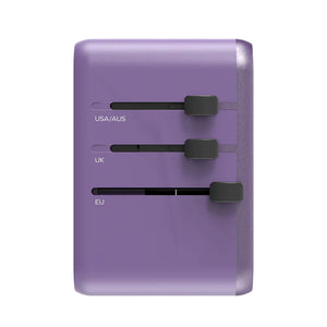 Momax 1-World GAN 5 Ports + AC Travel Adapter 65W- Purple