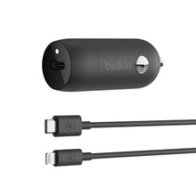 Load image into Gallery viewer, BELKIN Car Charger USBC 20W  (With USB-C to Lightning Cable)-Black
