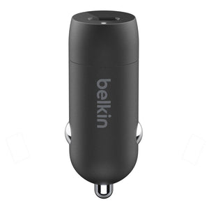 BELKIN Car Charger USBC 20W  (With USB-C to Lightning Cable)-Black