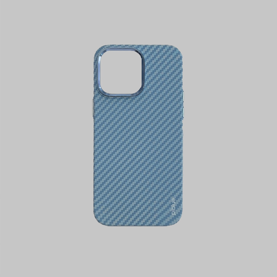 Piblue Carbon Texture  Case 14 Pro Max - Blue