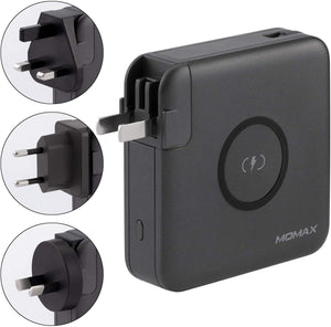 MOMAX 3 in 1 Power Adapter Set Q.Power Plug USB Wall Charger + PD & QC 3.0-Black