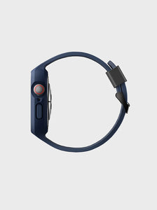 Uniq Monos 2-in-1 Strap with Hybrid Case for Apple Watch 45/44mm - Marine Blue