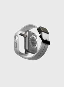 Uniq Monos 2-in-1 Strap with Hybrid Case for Apple Watch 45/44mm - Chalk Grey
