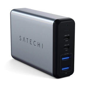 SATECHI - TRAVEL CHARGER - 4 PORTS - 75W PD (2 X USBC - 2 USBA) - SPACE GRAY