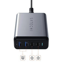 Load image into Gallery viewer, SATECHI - TRAVEL CHARGER - 4 PORTS - 75W PD (2 X USBC - 2 USBA) - SPACE GRAY
