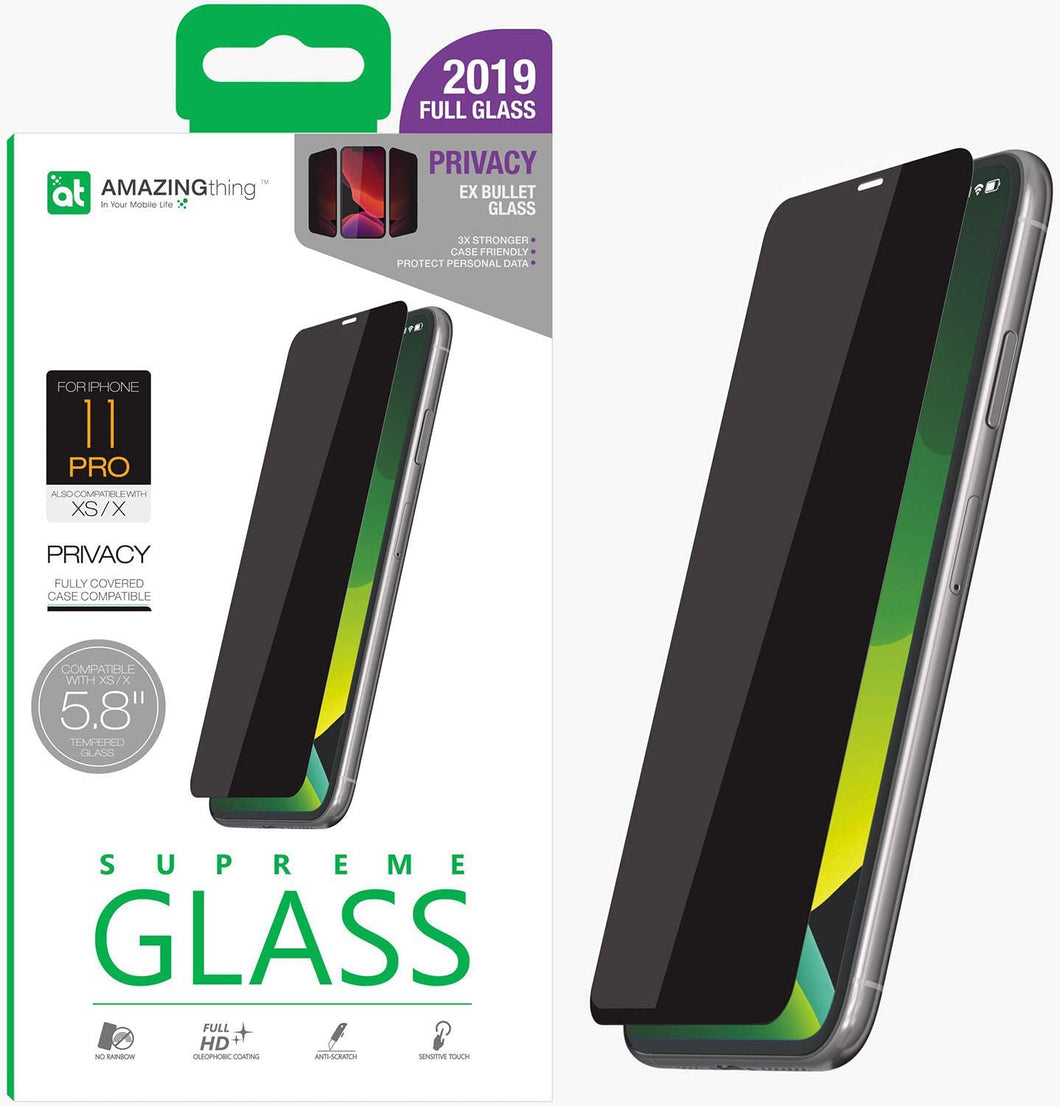 AT Supreme Iphone 11 Pro- 2.5D PRIVACY F.Cov Glass Black