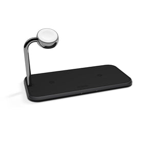 ZENS Dual and Watch Aluminium Wireless Charger - Black