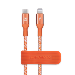 Momax Elite Link USB C to Lightning Nylon-Braided Fast Charging Cable (1.2M)-Orange