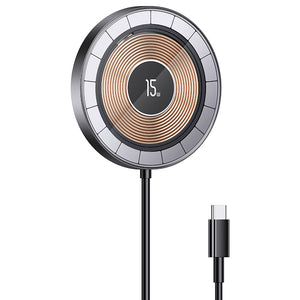 Usams 15W Aluminum Alloy Transparent Magnetic Wireless Charger/US-CD183