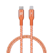 Load image into Gallery viewer, Momax Elite Link USB C to Lightning Nylon-Braided Fast Charging Cable (1.2M)-Orange
