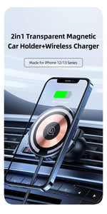 Usams Ultra-Slim Magnetic Car Wireless Charger (Transparent model)/US-CD164