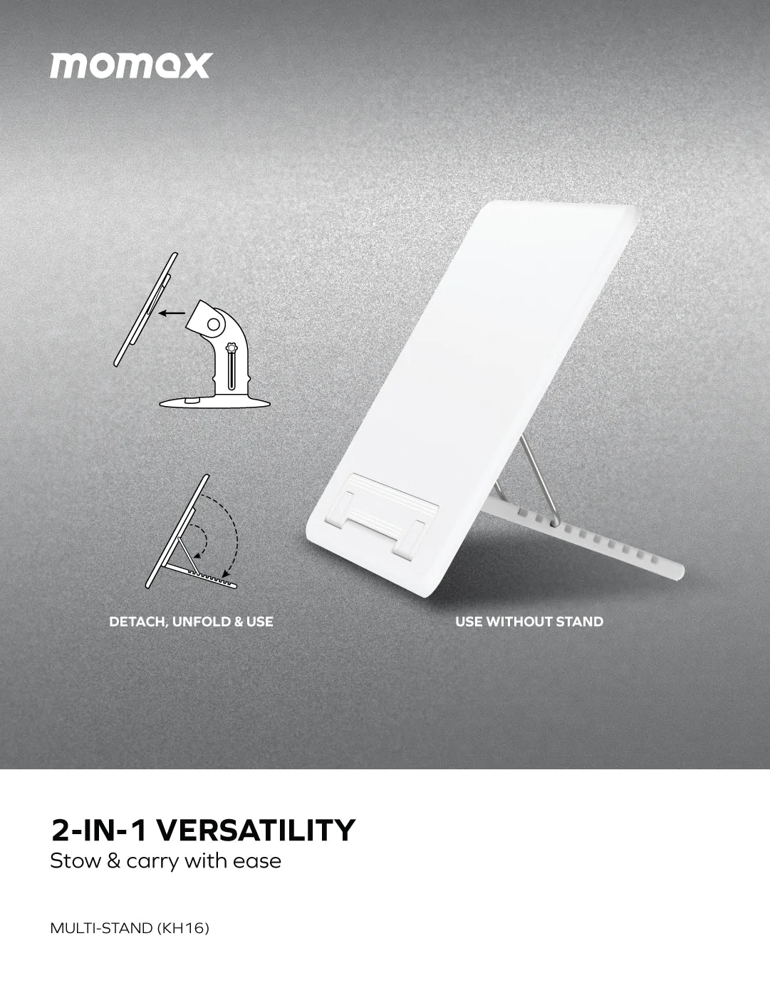 MOMAX KH16 Multi-stand Adjustable Reading Stand description image 3