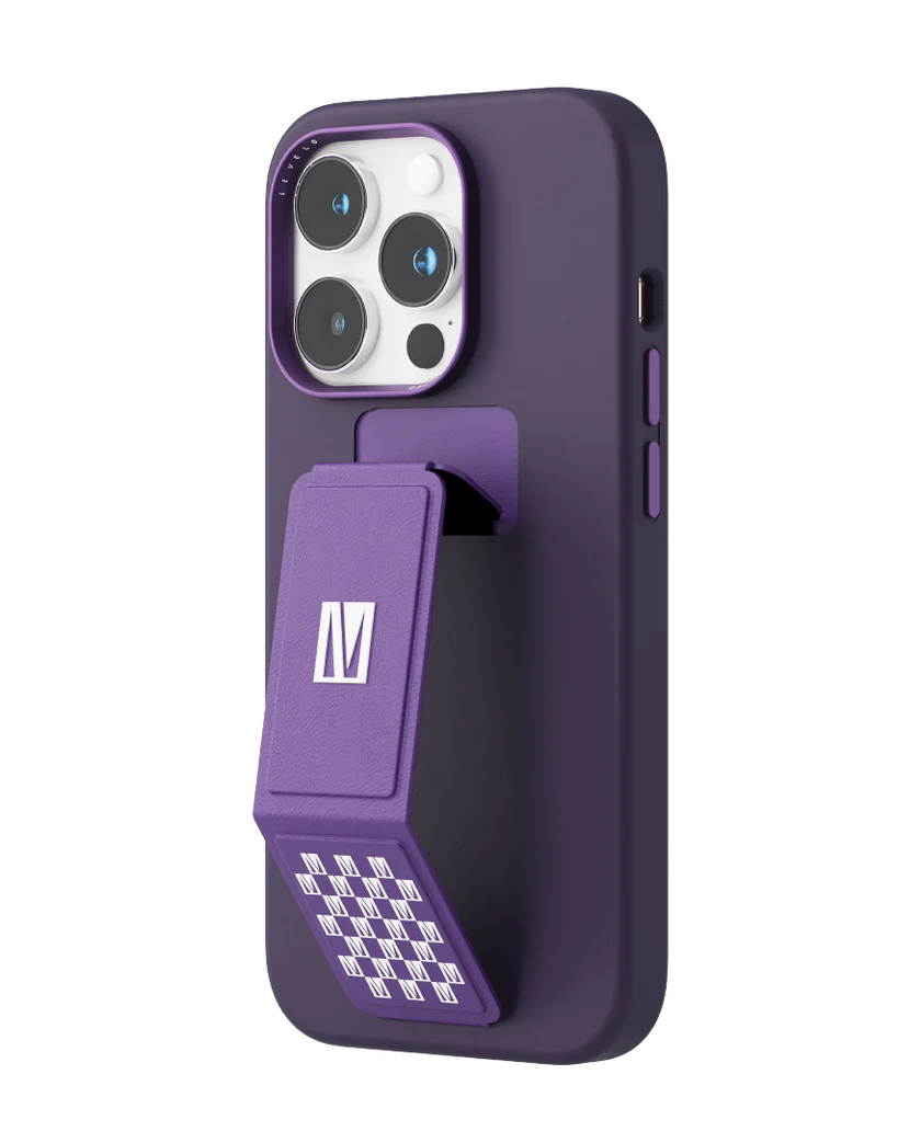 Levelo  Morphix Silicone Case with Leather Grip 14 Pro - Purple