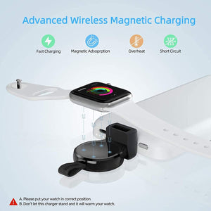 NEWDERY Charger for Apple Watch Portable iWatch USB Wireless Charger- Black (1pc)