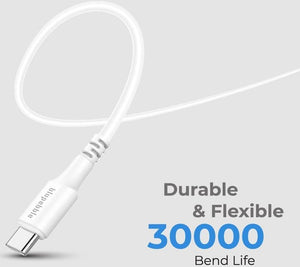 Blupebble Power Flow USB-C to USB-C 60watts Cable (2m)- White