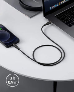 AnkerPowerLine III Flow USB-C with Lightning Connector 3ft- Black