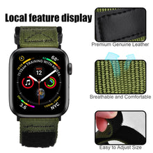 Load image into Gallery viewer, More. Plus Nato Leather Apple Watch Strap (42/44mm)-GREEN
