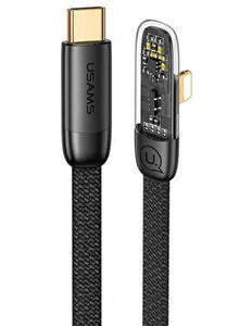 USAMS CABLE USB-C - LIGHTNING PD 20W ICEFLAKE SERIES (2M )- BLACK