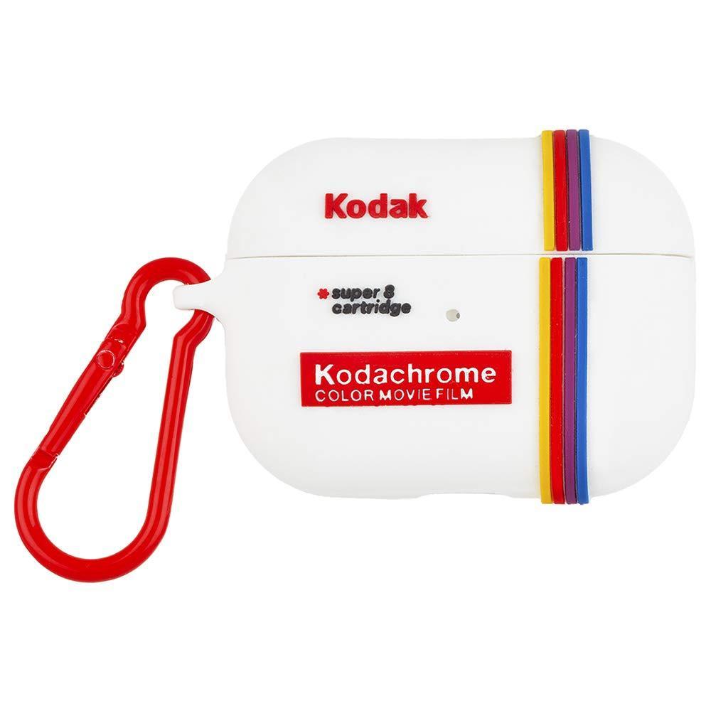 CASE-MATE - AIRPODS PRO - KODAK WHITE WITH KODACHROME STRIPES WITH RED CLIP