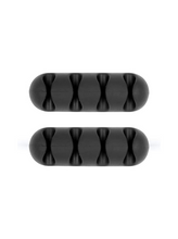 Load image into Gallery viewer, Blupebble Anchor 4 Desk Tidy Organizer Cable Clip (2pc)| BP-ANCHORFOUR-BK- Black

