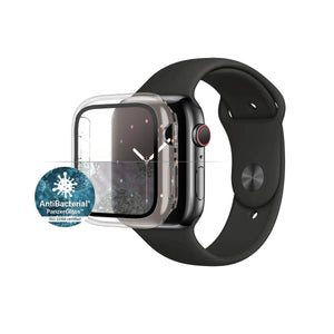 PANZERGLASS Apple Watch 4/5/6/SE 44mm Screen Protector - Full Body Coverage w/ AntiMicrobial - Clear Frame