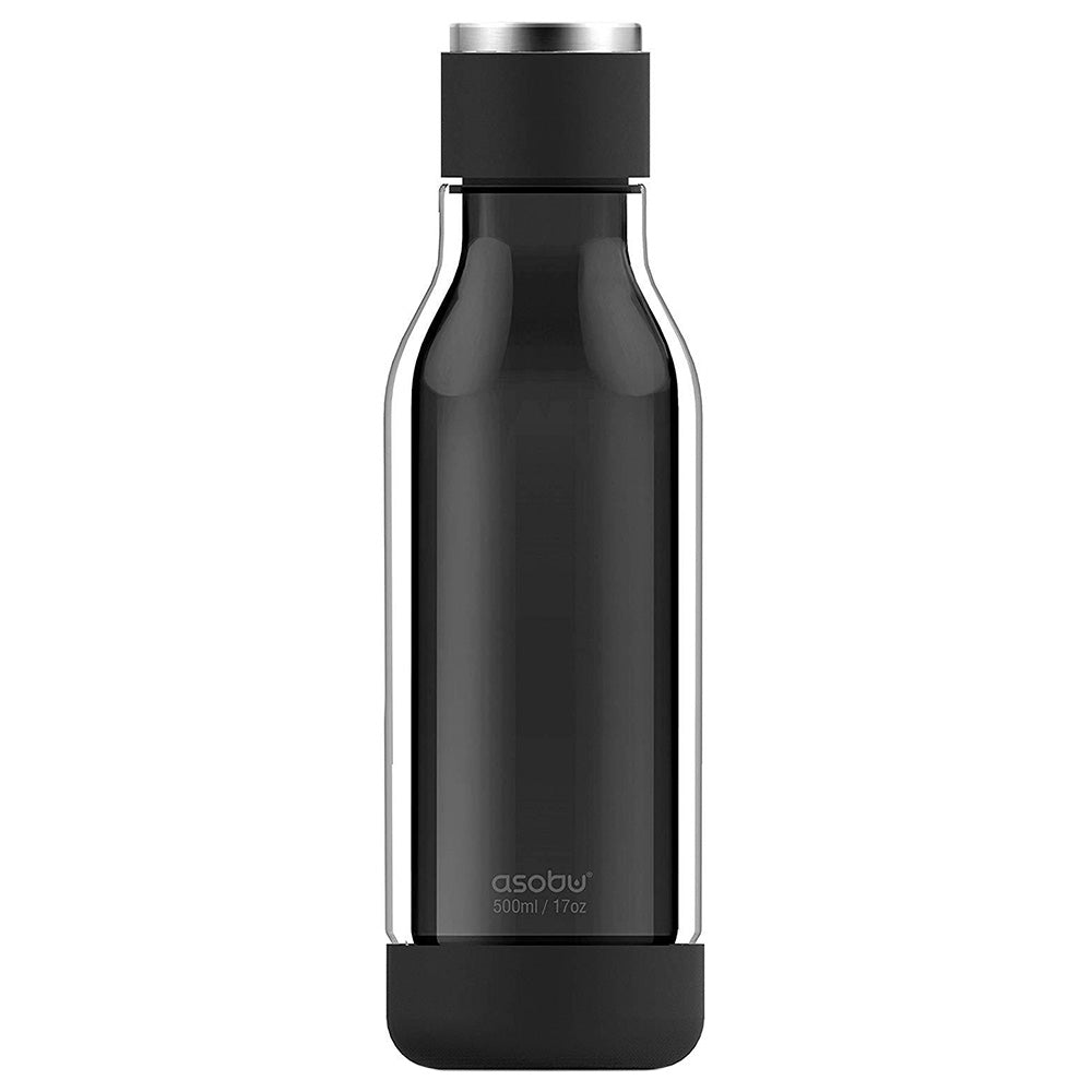 Asobu Inner Peace Glass & Tritan Encased Travel Bottle - Black