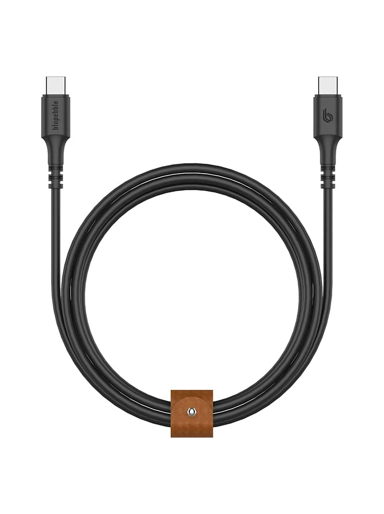 Blupebble Power Flow USB-C to USB-C 60watts Cable (2m)- Black