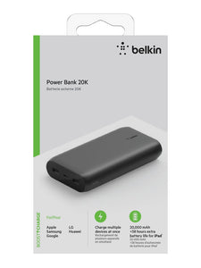 BELKIN BoostCharge USB-C Powerbank 20K -15w-USB C in USB A Out-Black