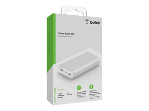 BELKIN BoostCharge USB-C Powerbank 20K -15w-USB C in USB A Out-White